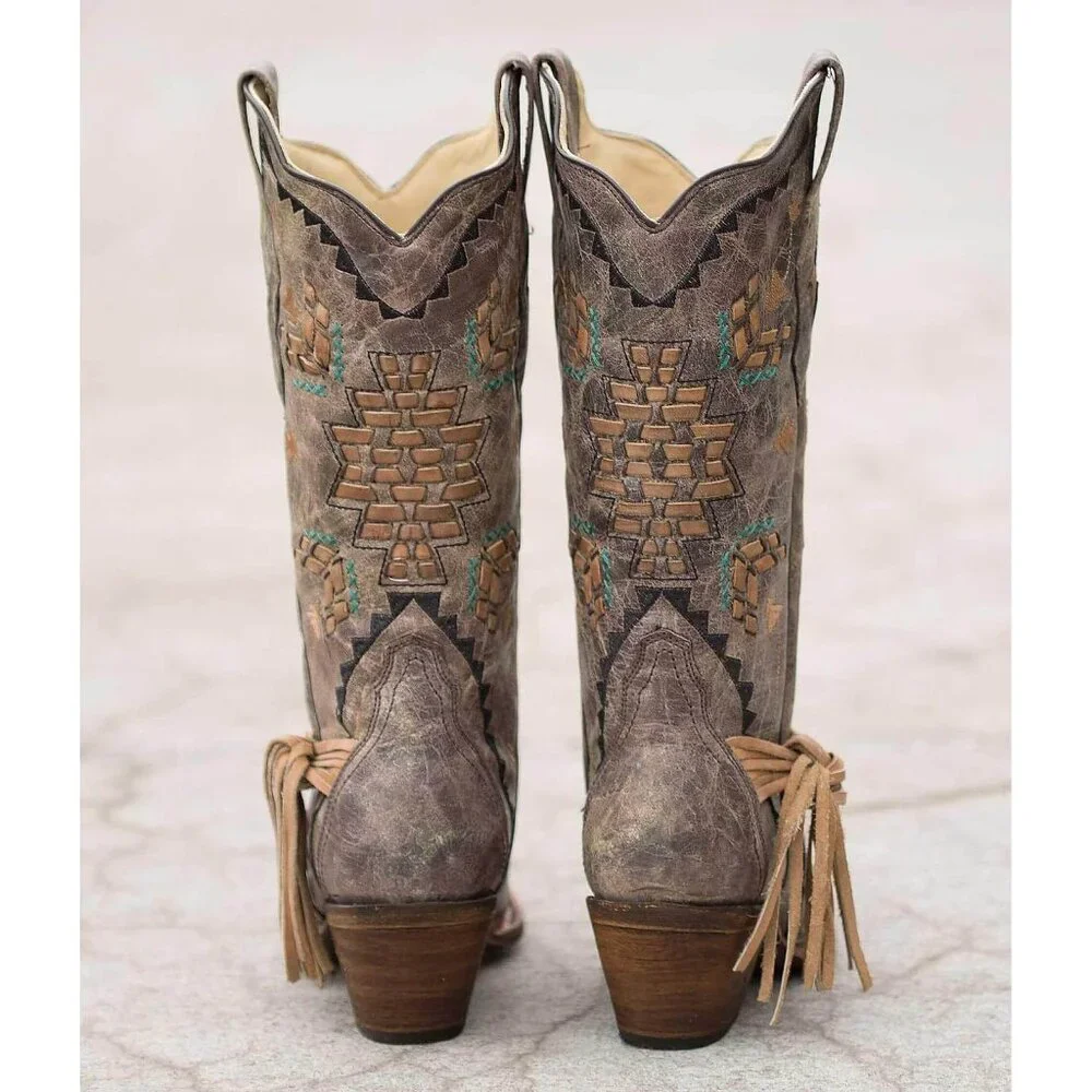 cango tobacco embroidered western cowboy boot - Picture 2 of 8